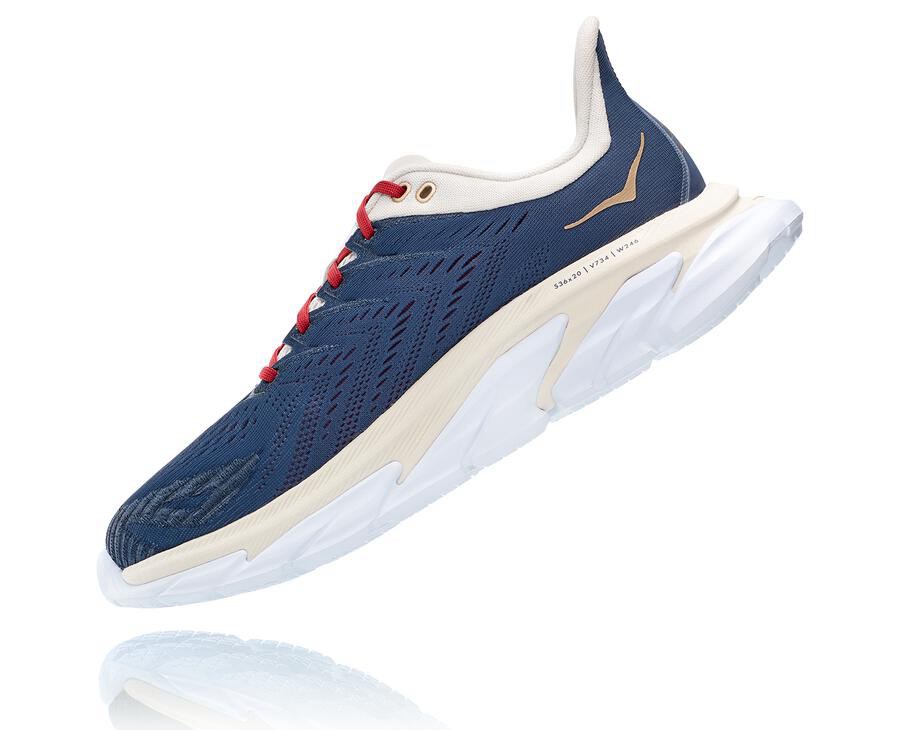 Hoka One One Hardloopschoenen Dames - Clifton Edge - Blauw/Wit - JX0834672